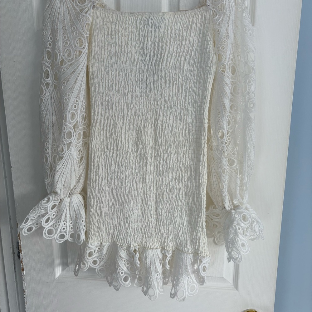 PrettyLittleThing Cream Textured Top